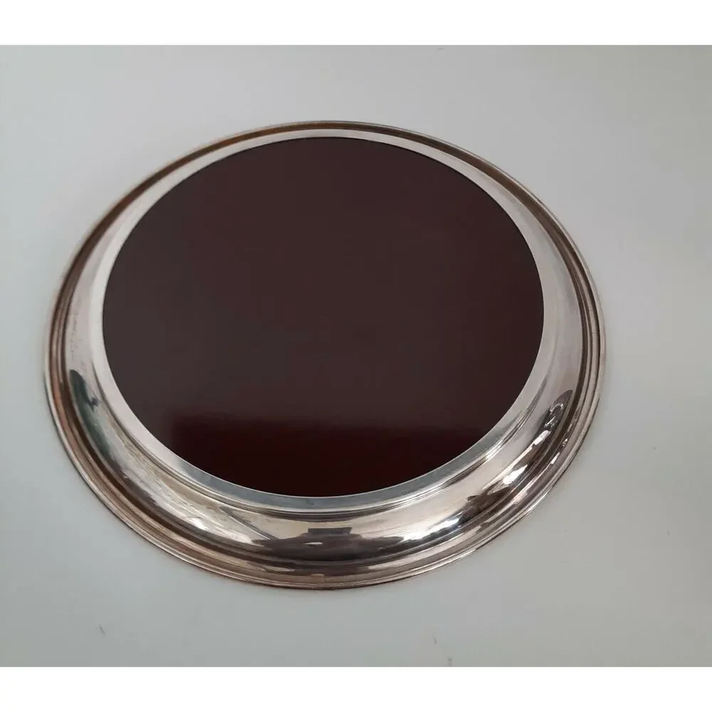 Vintage Chrome Cherry Formica Serving Tray Mid Century 12x12